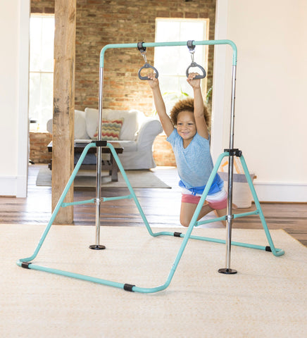 Hearthsong 2-in-1 Adjustable Bar and Ring Gymnastics Set - The Milk Moustache