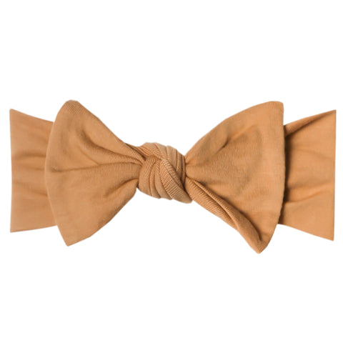 Copper Pearl Knit Headband Bow - Dune - The Milk Moustache