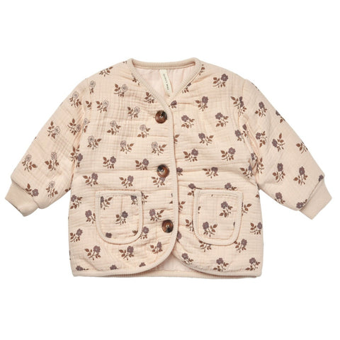 Quilted Button Jacket - Fig Flora - The Milk Moustache