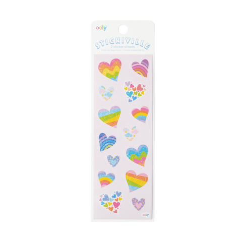 Stickiville Stickers - Rainbow Hearts - The Milk Moustache