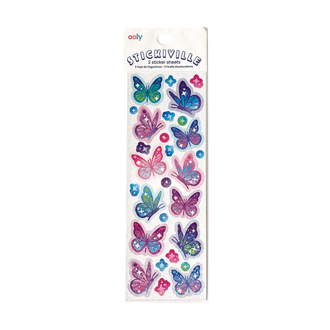 Stickiville Stickers - Glittery Butterflies - The Milk Moustache