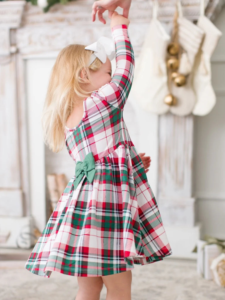 Knit Twirl Dress - Dashing Dreams Plaid