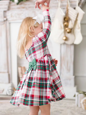 Knit Twirl Dress - Dashing Dreams Plaid