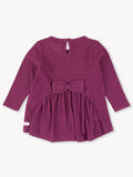 Waffle Knit Long Sleeve Bow Back Top - Eggplant Harvest