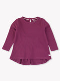 Waffle Knit Long Sleeve Bow Back Top - Eggplant Harvest