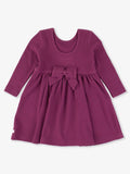 Waffle Knit Long Sleeve Twirl Dress - Eggplant Harvest