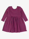 Waffle Knit Long Sleeve Twirl Dress - Eggplant Harvest