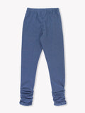 Faux Denim Ruched Bow Leggings