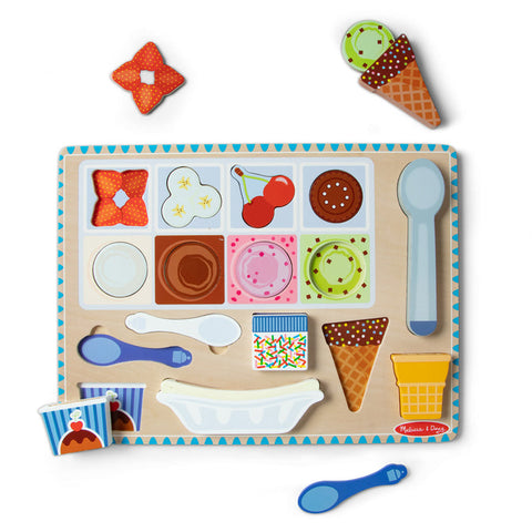 Wooden Magnetic Ice Cream Puzzle & Play Set - The Milk Moustache