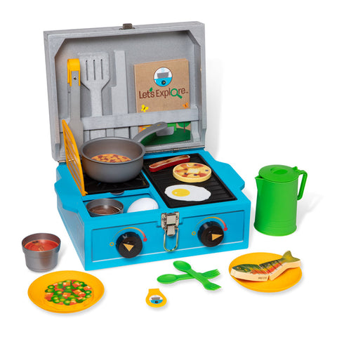 Let's Explore Wooden Camp Stove Play Set - The Milk Moustache