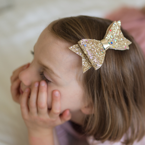 The Great Gold Bow Hair Clip - The Milk Moustache