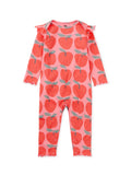 Tea Collection Ruffle Baby Romper - Normandy Apples - The Milk Moustache