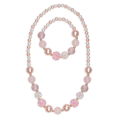 Pinky Pearl Necklace & Bracelet Set - The Milk Moustache