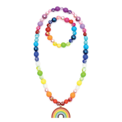 Double Rainbow Necklace & Bracelet Set - The Milk Moustache