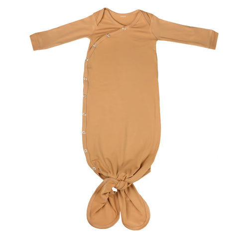 Copper Pearl Knotted Newborn Gown - Dune - The Milk Moustache