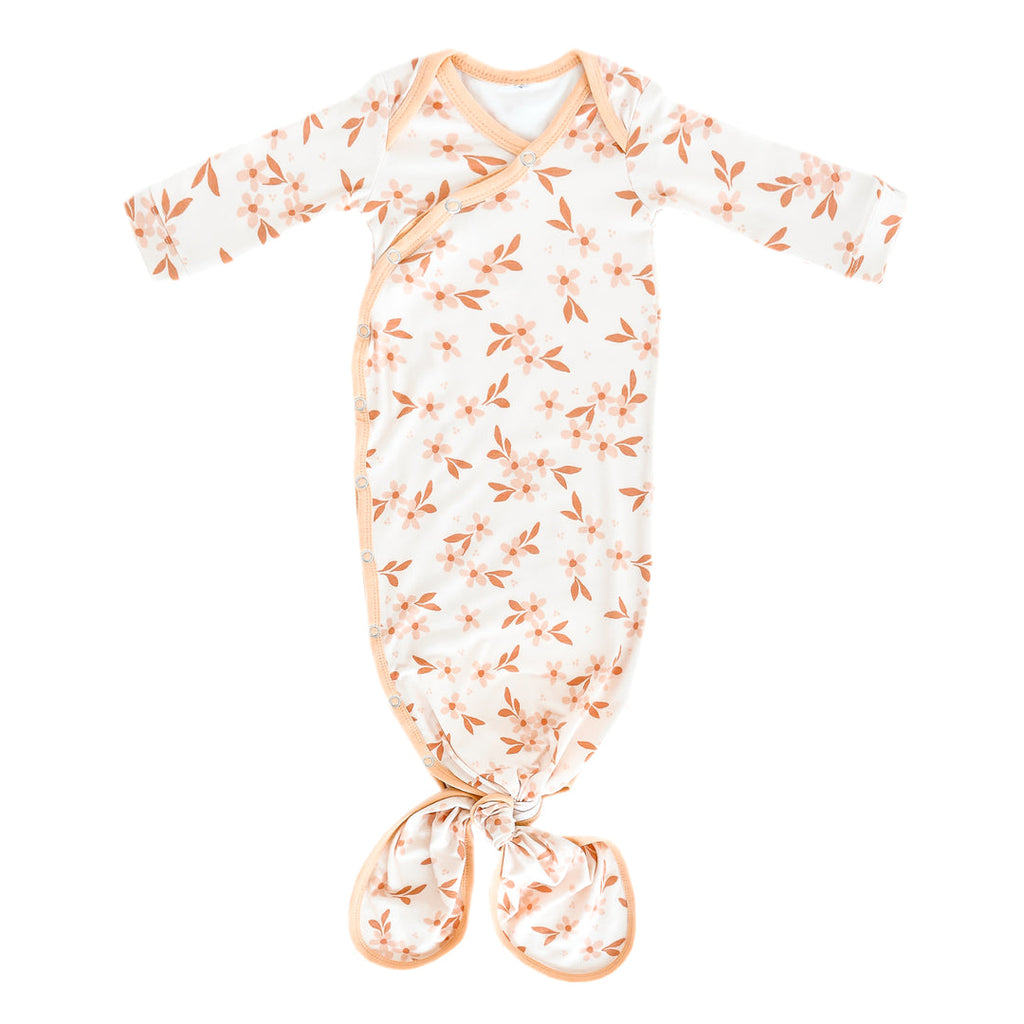 Copper Pearl Knotted Newborn Gown - Rue - The Milk Moustache