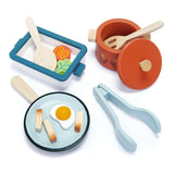 Tender Leaf Toys Wooden Pots and Pans Set - The Milk Moustache