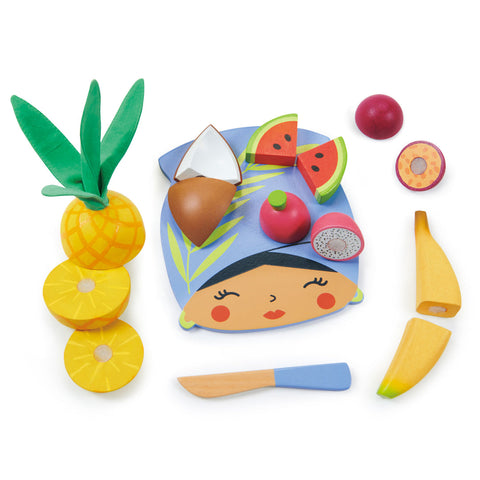 Tender Leaf Toys Wooden Tropical Fruit Chopping Board - The Milk Moustache