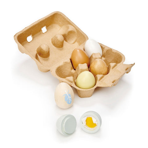 Tender Leaf Toys Wooden Play Food - Half Dozen Eggs - The Milk Moustache