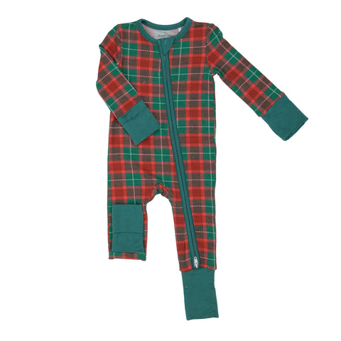 Holiday Plaid Two-Way Zipper Romper - The Milk Moustache
