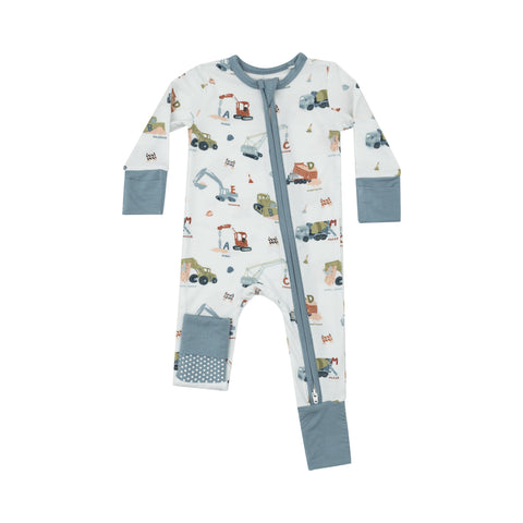 Two-Way Zipper Romper - Construction Alphabet