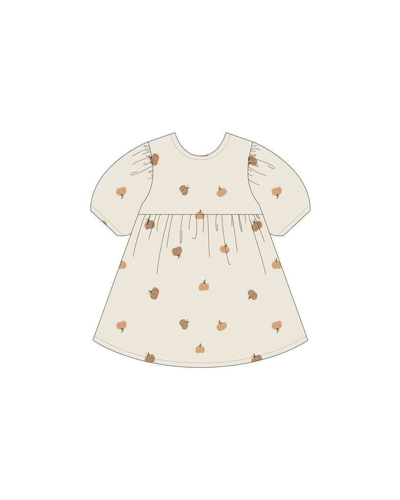 Waffle Babydoll Dress - Pumpkins