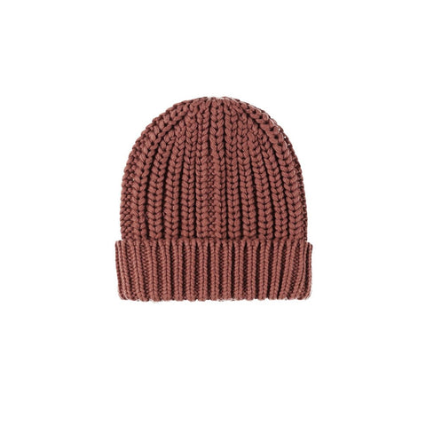 Chunky Knit Beanie - Cranberry