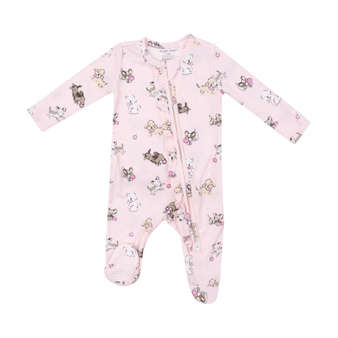 Two-Way Zipper Footie - Fluffy Puppies