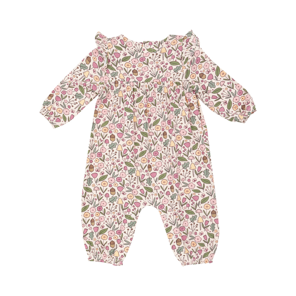 Ruffle Sleeve Romper - Acorn Floral - The Milk Moustache