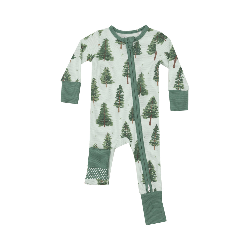 Two-Way Zipper Romper - Forest Trees