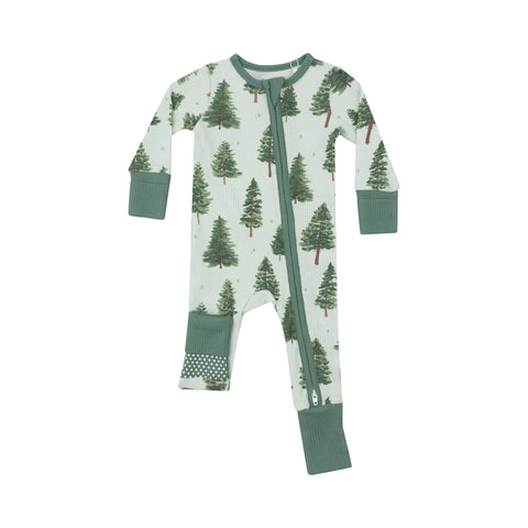 Two-Way Zipper Romper - Forest Trees