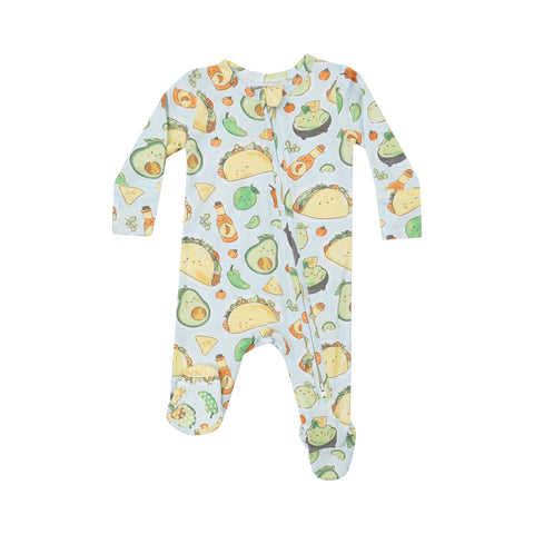 Two-Way Zipper Footie - Happy Tacos