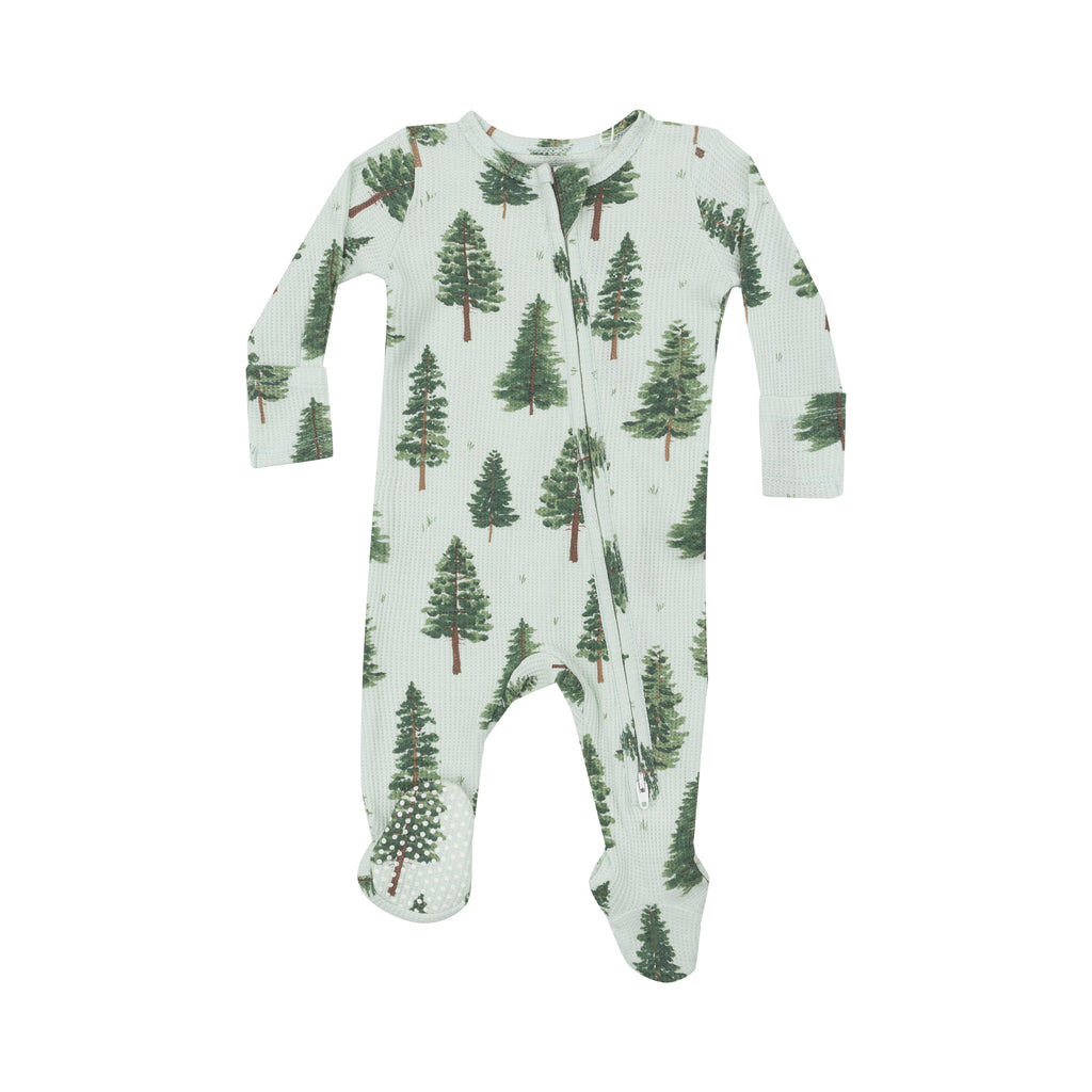 Two-Way Zipper Footie - Forest Trees