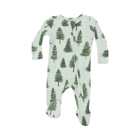 Two-Way Zipper Footie - Forest Trees