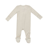 Two-Way Zipper Footie - Ribbed Solid Birch