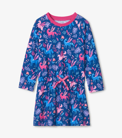 Woodland Pegasus Raglan Drop Waist Dress - The Milk Moustache