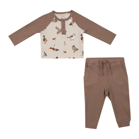 Ducks Long Sleeve Raglan Henley & Jogger Set
