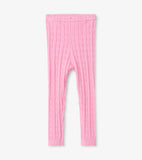 Pink Cable Knit Tights - The Milk Moustache