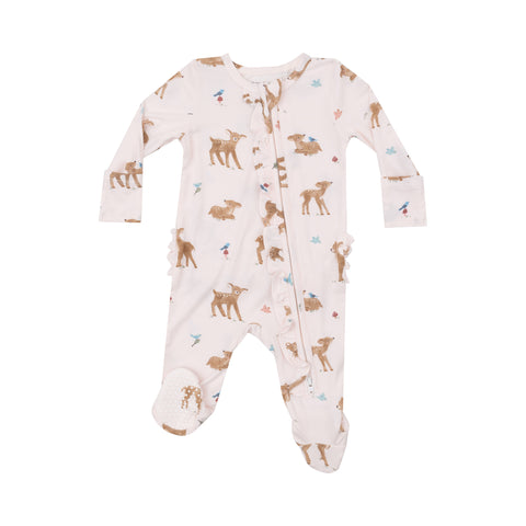 Two-Way Zipper Footie - Soft Deer