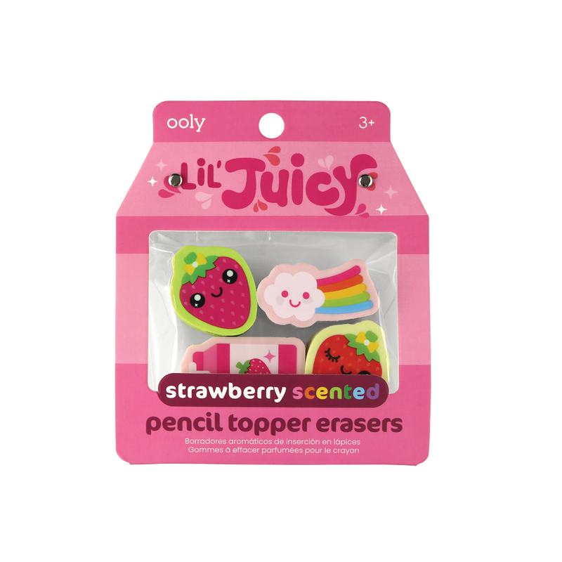 Lil' Juicy Scented Topper Eraser - Strawberry - The Milk Moustache