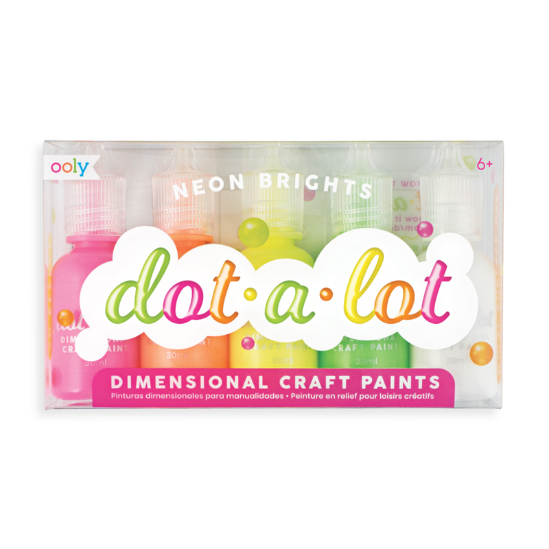 Ooly Dot-A-Lot Neon Brights Craft Paint - Set of 5