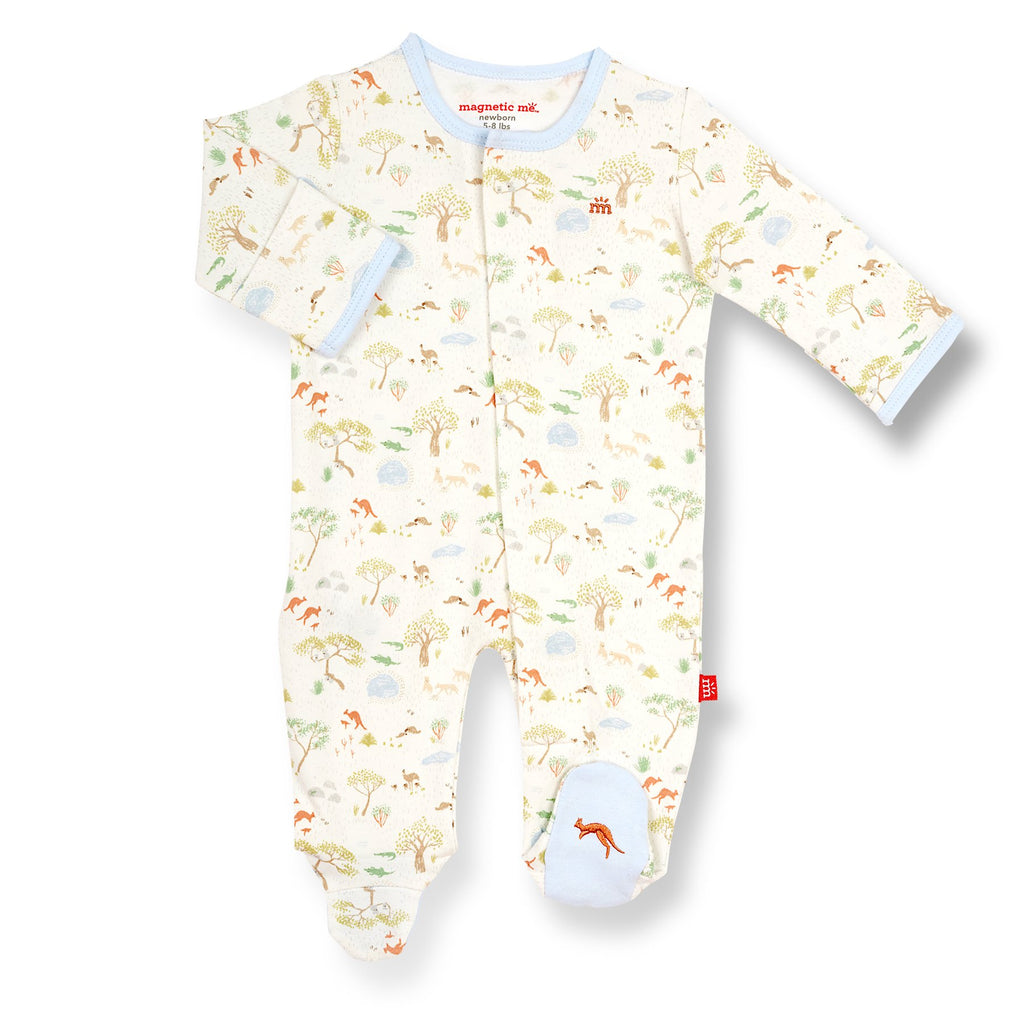 Magnetic Me Land Down Under Organic Cotton Footie - The Milk Moustache