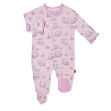 Magnetic Me Love You A Ton Pink Modal Footie - The Milk Moustache