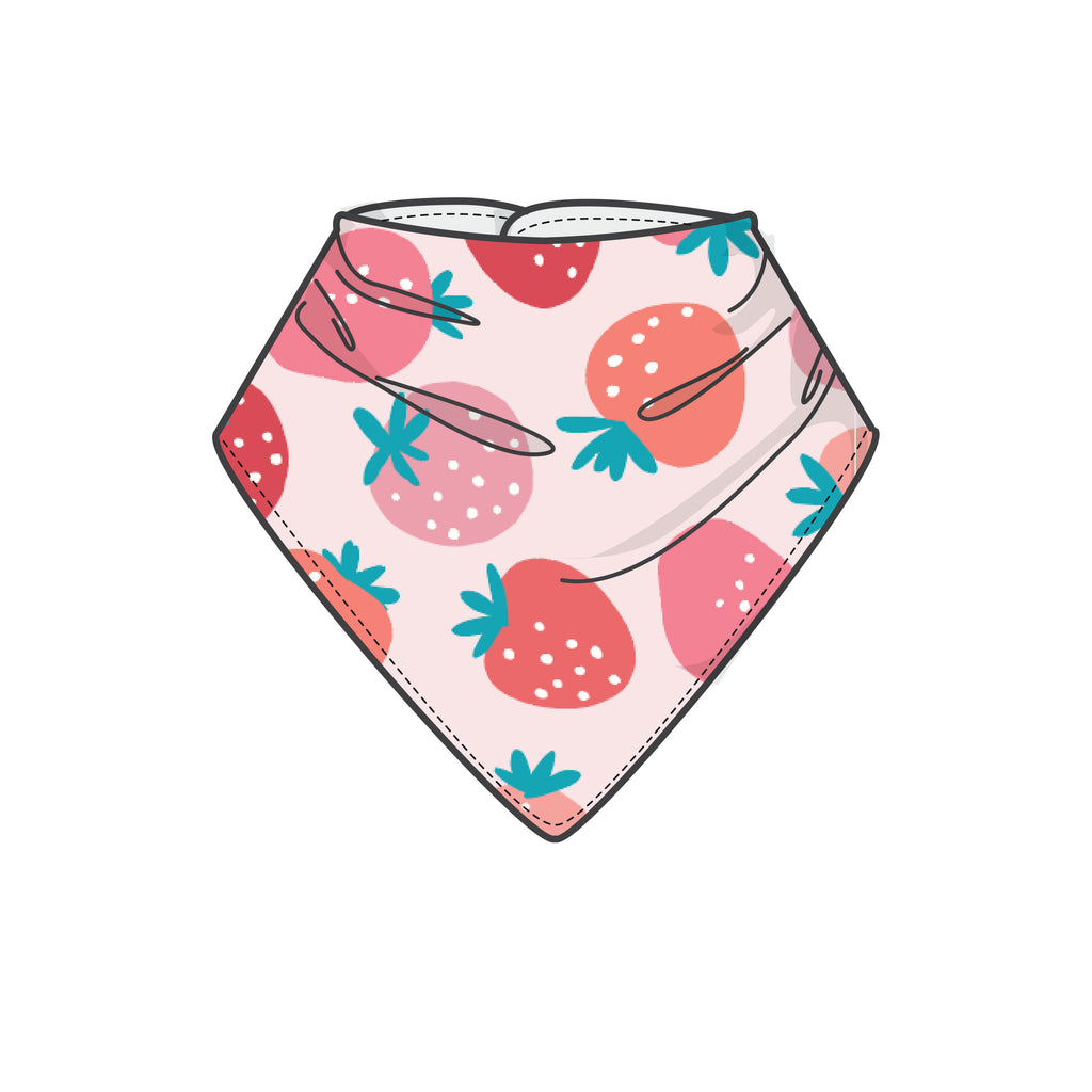 Strawberries Bandana Bib - The Milk Moustache