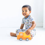 Little Diggers Short Sleeve Bamboo Toddler Kids Pajama Set - The Milk Moustache