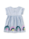 Tea Collection Empire Baby Dress - Vista Blue Turtle Rainbow - The Milk Moustache