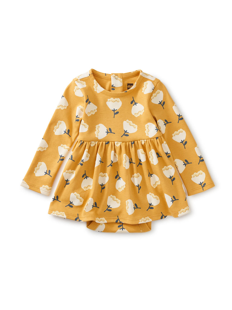 Tea Collection Baby Bodysuit Dress - Golden Blossoms - The Milk Moustache