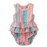 Tea Collection Tiered Ruffle Baby Romper - Sunset Pink - The Milk Moustache