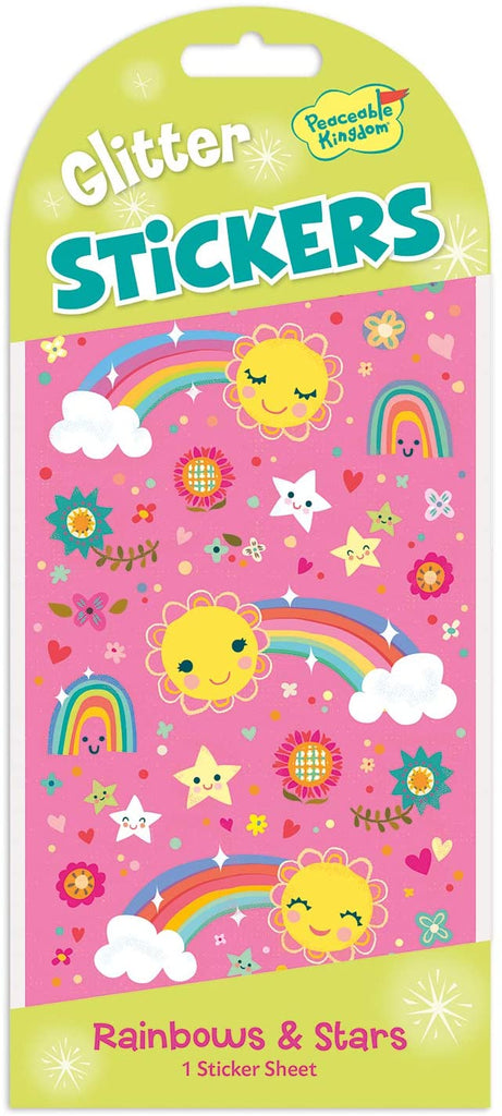 Glitter Rainbow & Stars Stickers - The Milk Moustache