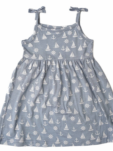 Special Price! Anchors Away Bamboo Girl Sundress Dress - The Milk Moustache